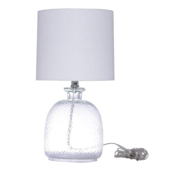 CRAFTMADE 1 Light Textured Clear Glass Base Table Lamp