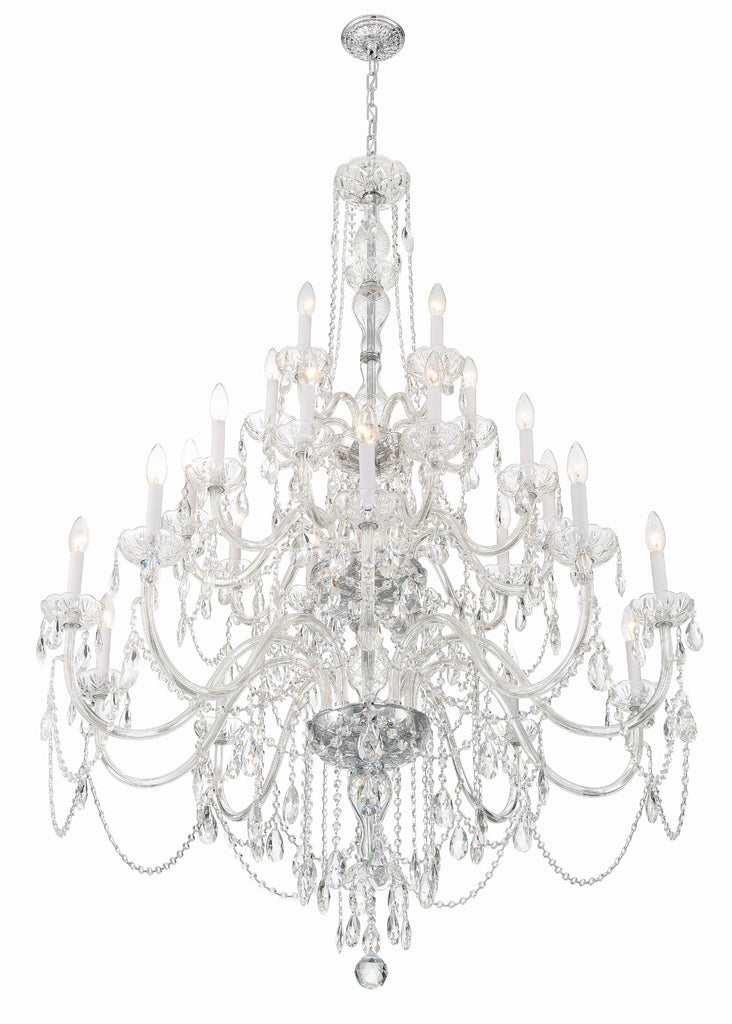 Traditional Crystal 25 Light Hand Cut Crystal Polished Chrome Chandelier Crystorama