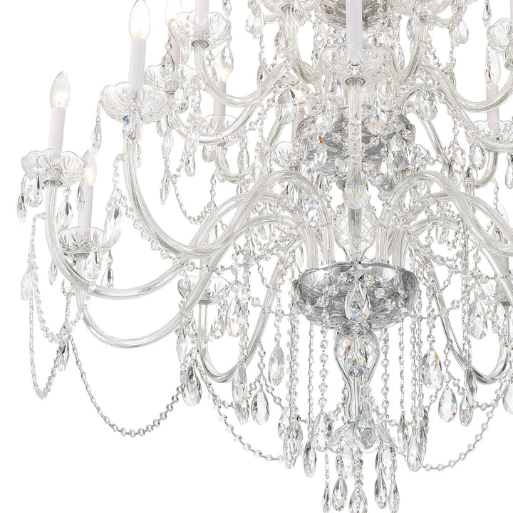 Traditional Crystal 25 Light Hand Cut Crystal Polished Chrome Chandelier Crystorama