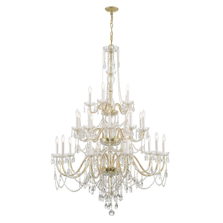 Traditional Crystal 25 Light Hand Cut Crystal Polished Brass Chandelier Crystorama