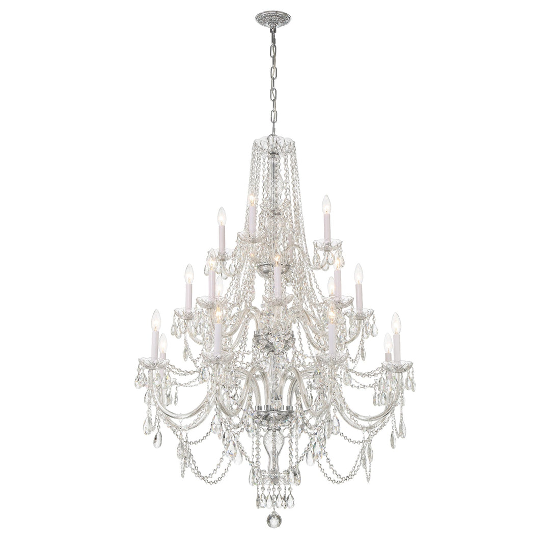 Traditional Crystal 20 Light Hand Cut Crystal Polished Chrome Chandelier Crystorama