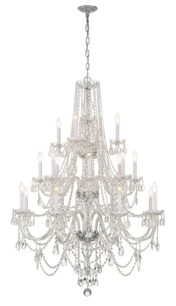 Traditional Crystal 20 Light Hand Cut Crystal Polished Chrome Chandelier Crystorama