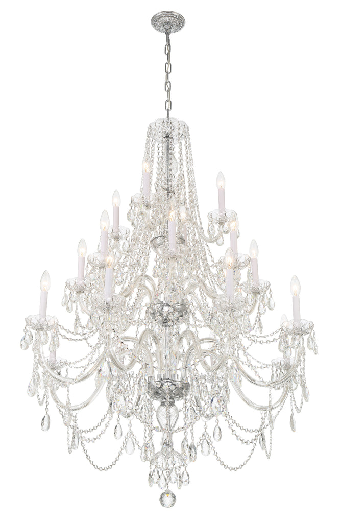 Traditional Crystal 20 Light Hand Cut Crystal Polished Chrome Chandelier Crystorama