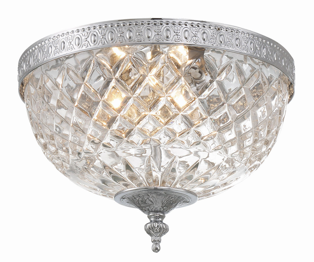 Crystorama Crystorama Crystorama 3 Light Polished Chrome Crystal Flush Mount