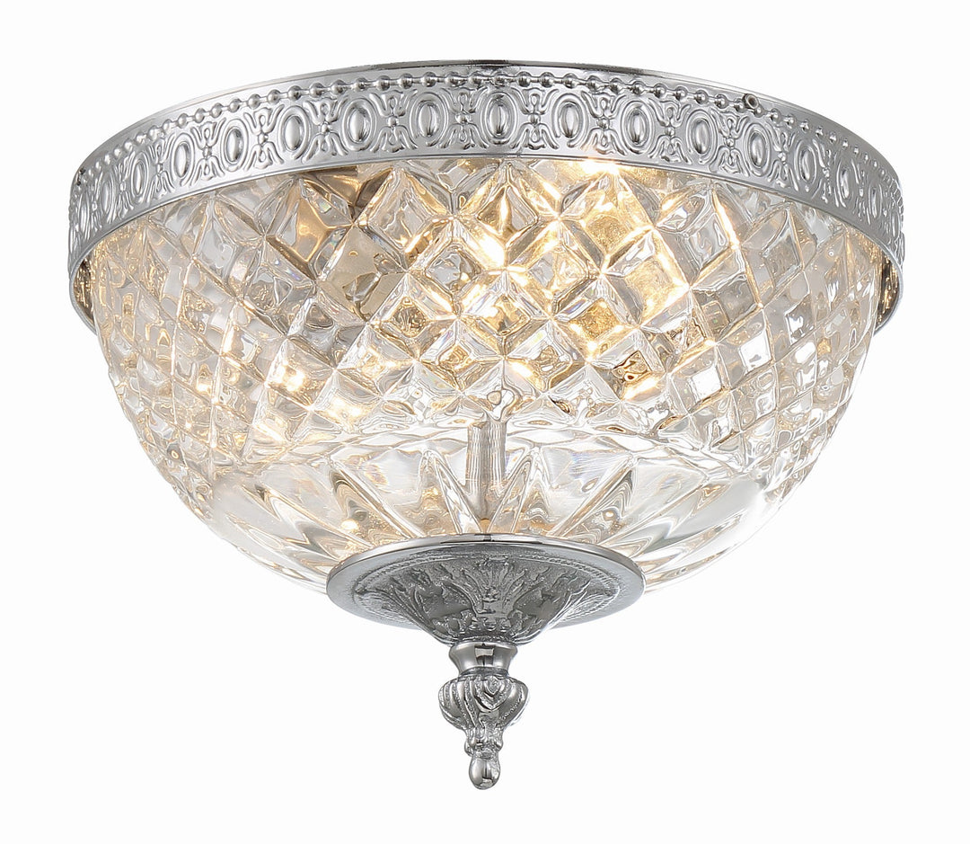 Crystorama Crystorama Crystorama 2 Light Polished Chrome Crystal Flush Mount