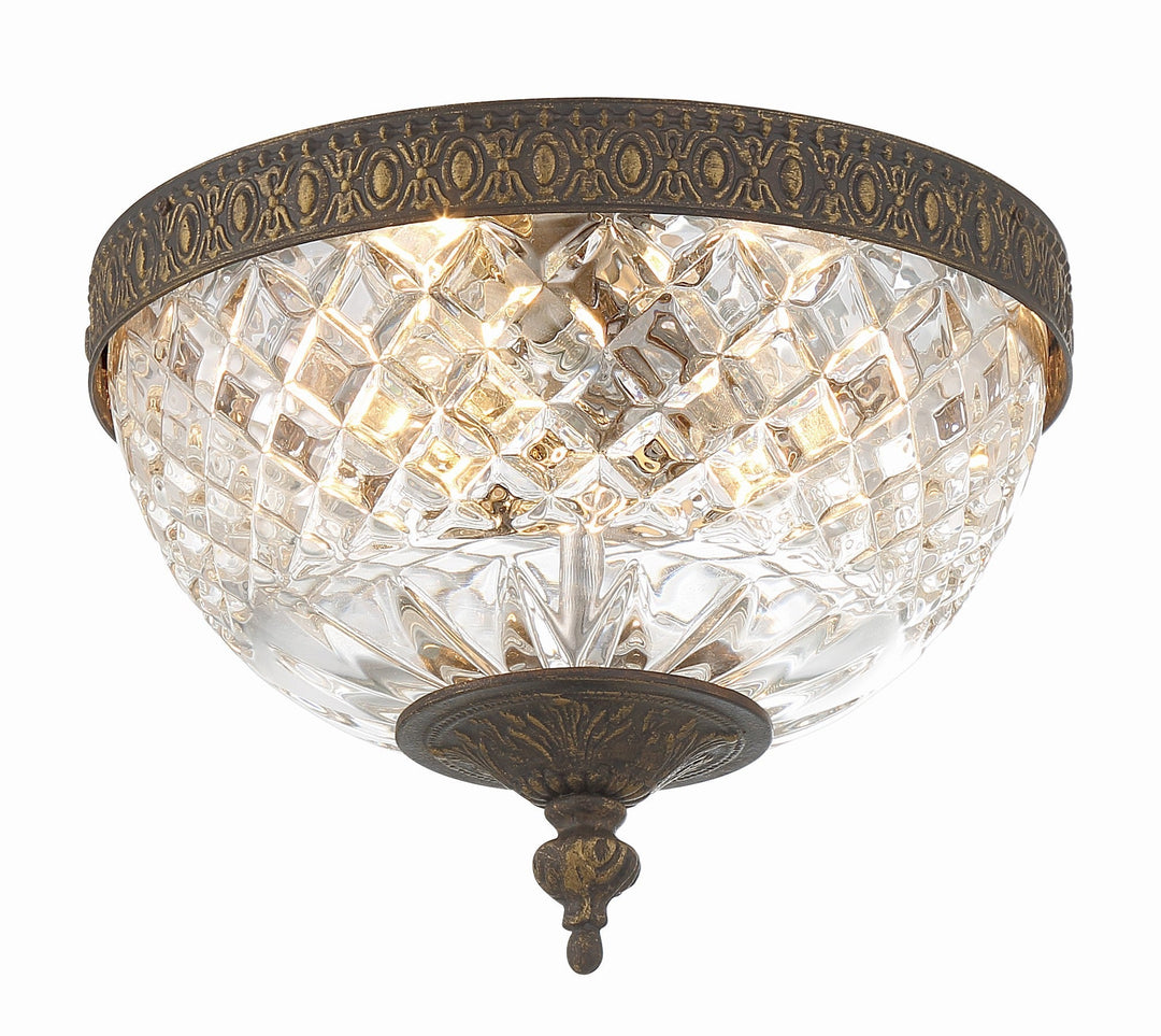 Crystorama Crystorama Crystorama 2 Light English Bronze Crystal Flush Mount