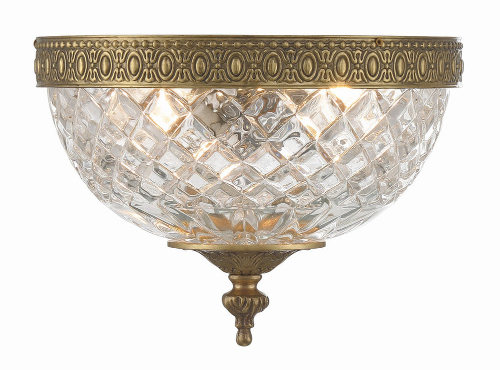 Crystorama Crystorama Crystorama 2 Light Olde Brass Crystal Flush Mount