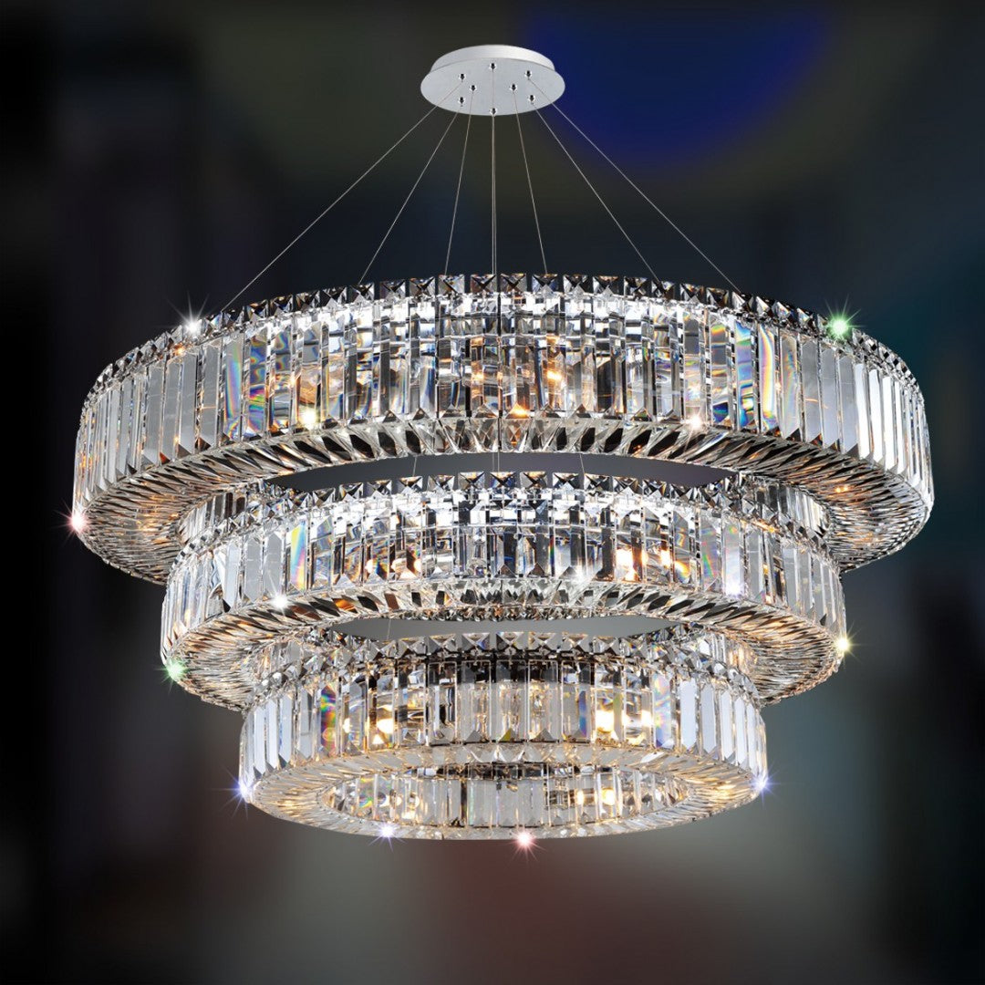 Rondelle 47 Inch 3 Tier Pendant