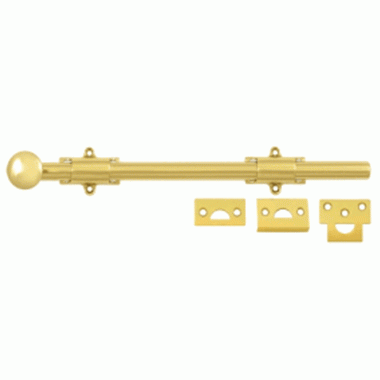 DELTANA 12 Inch Deltana Heavy Duty Surface Bolt (Polished Brass Finish)