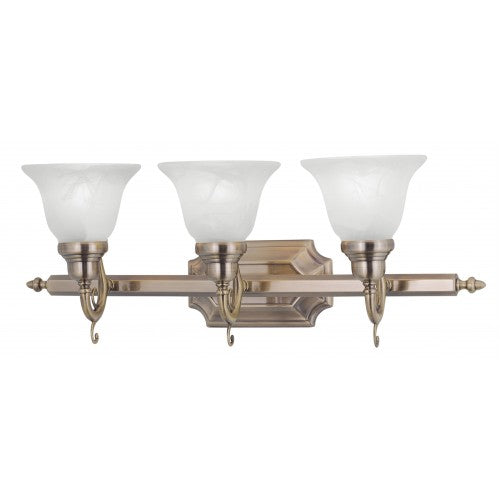 3 Light Antique Brass Bath Light Livex