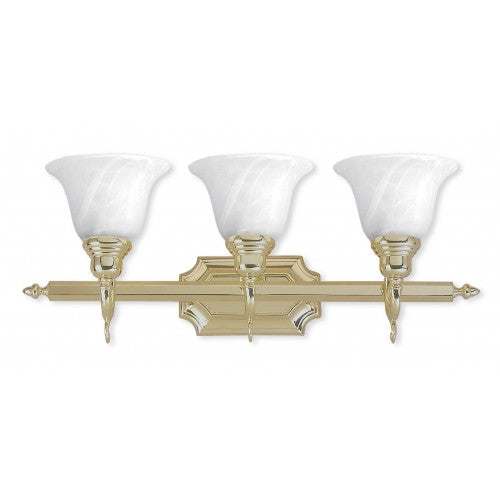 3 Light Polished Brass Bath Light Livex