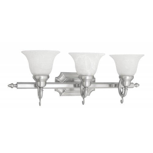 3 Light Brushed Nickel Bath Light Livex