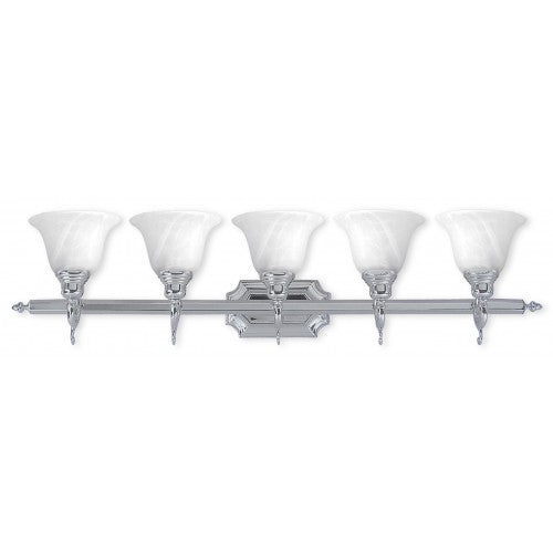 5 Light Polished Chrome Bath Light Livex