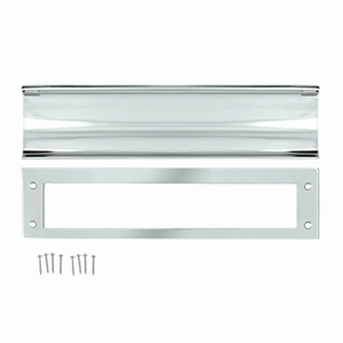 13 Inch Brass Mail & Letter Flap Slot (Polished Chrome Finish) DELTANA