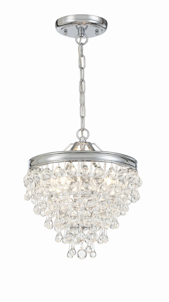 Calypso 3 Light Crystal Teardrop Polished Chrome Mini Chandelier Crystorama