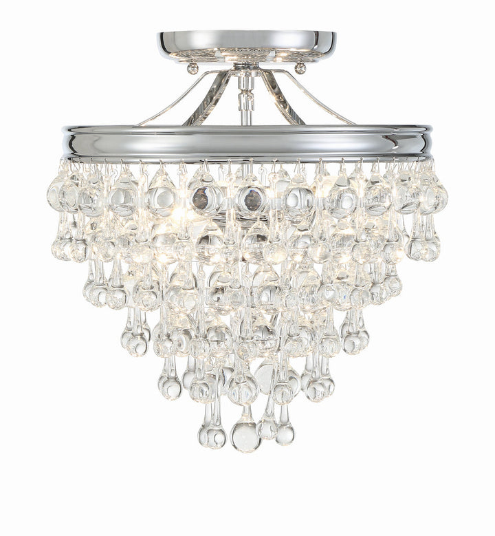 Crystorama Crystorama Calypso 3 Light Crystal Teardrop Polished Chrome Semi Flush Mount