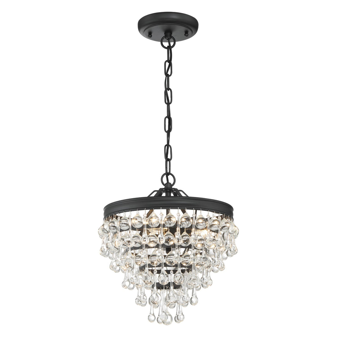 Calypso 3 Light Matte Black Mini Chandelier Crystorama