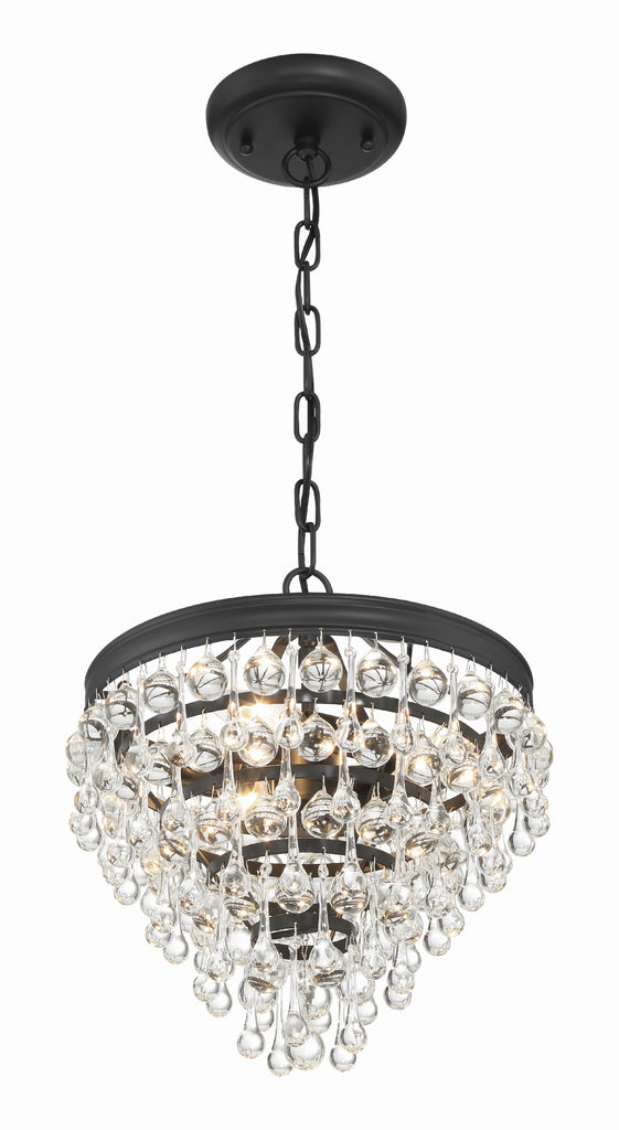 Calypso 3 Light Matte Black Mini Chandelier Crystorama