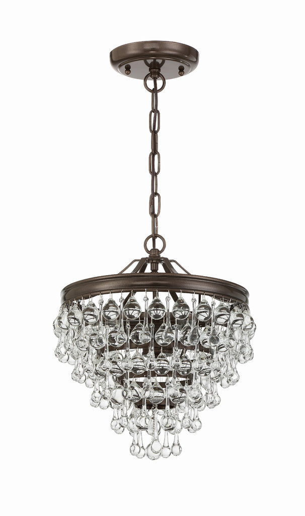 Calypso 3 Light Crystal Teardrop Vibrant Bronze Mini Chandelier Crystorama