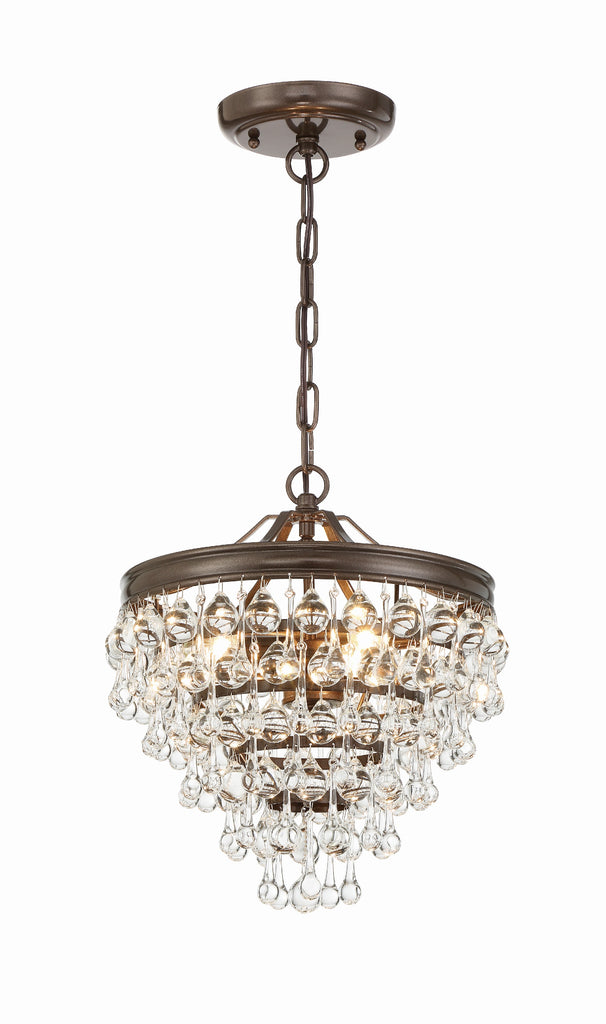 Calypso 3 Light Crystal Teardrop Vibrant Bronze Mini Chandelier Crystorama