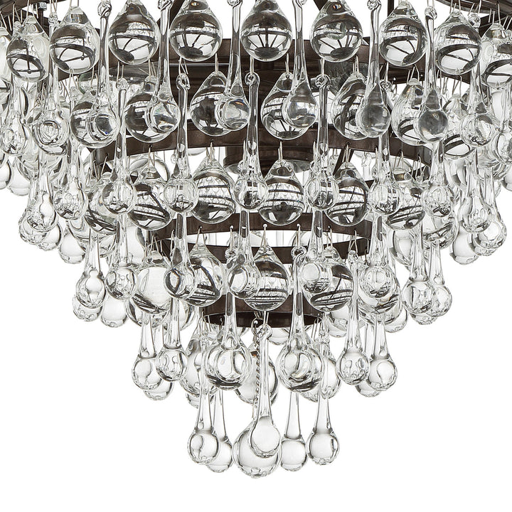 Calypso 3 Light Crystal Teardrop Vibrant Bronze Mini Chandelier Crystorama