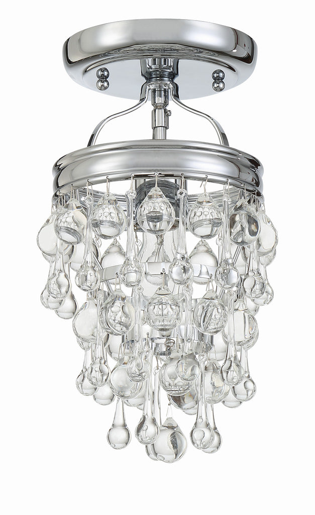 Crystorama Crystorama Calypso 1 Light Crystal Teardrop Polished Chrome Semi Flush Mount