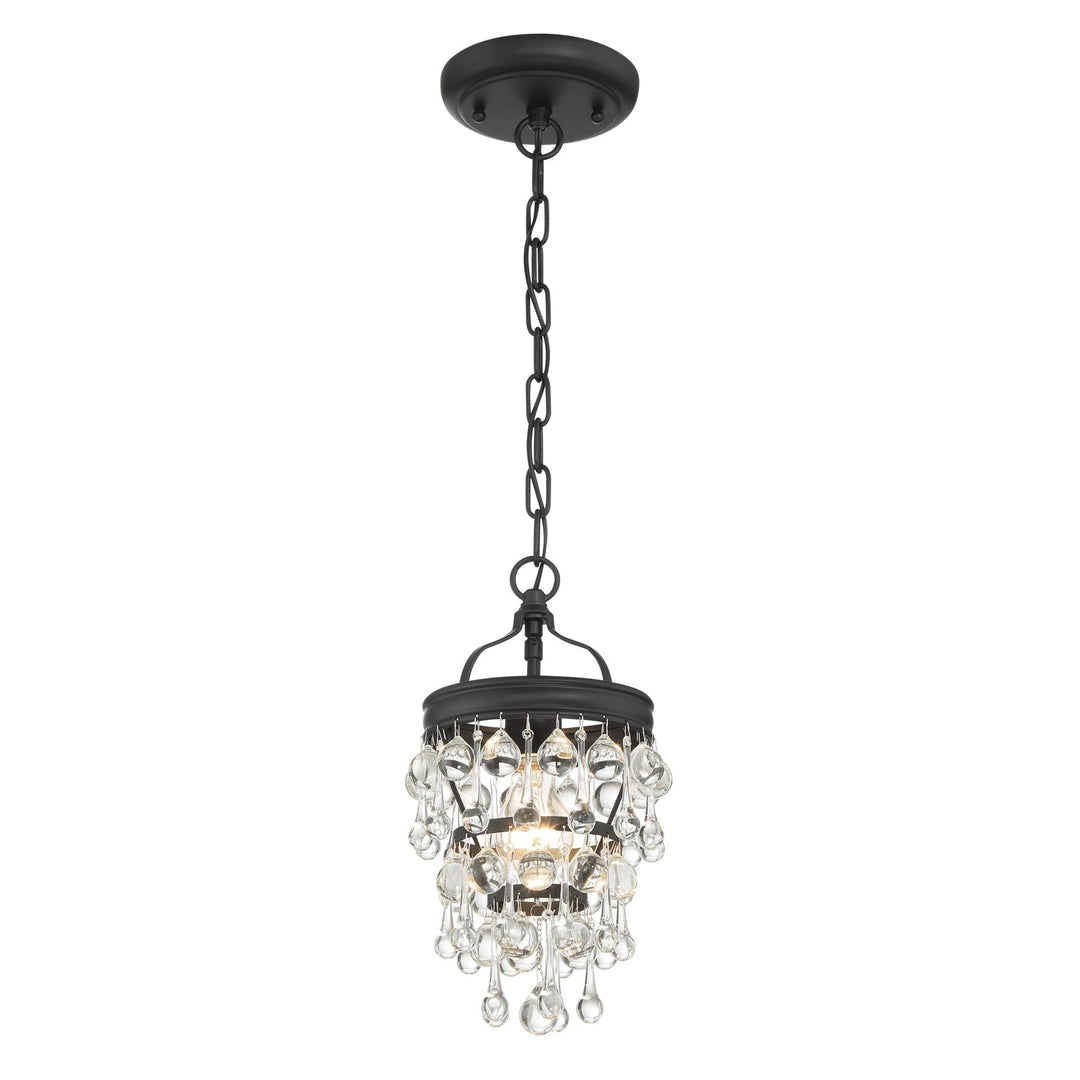 Calypso 1 Light Matte Black Mini Pendant Crystorama