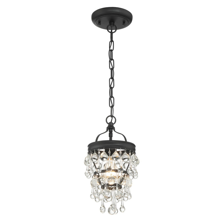 Calypso 1 Light Matte Black Mini Pendant Crystorama