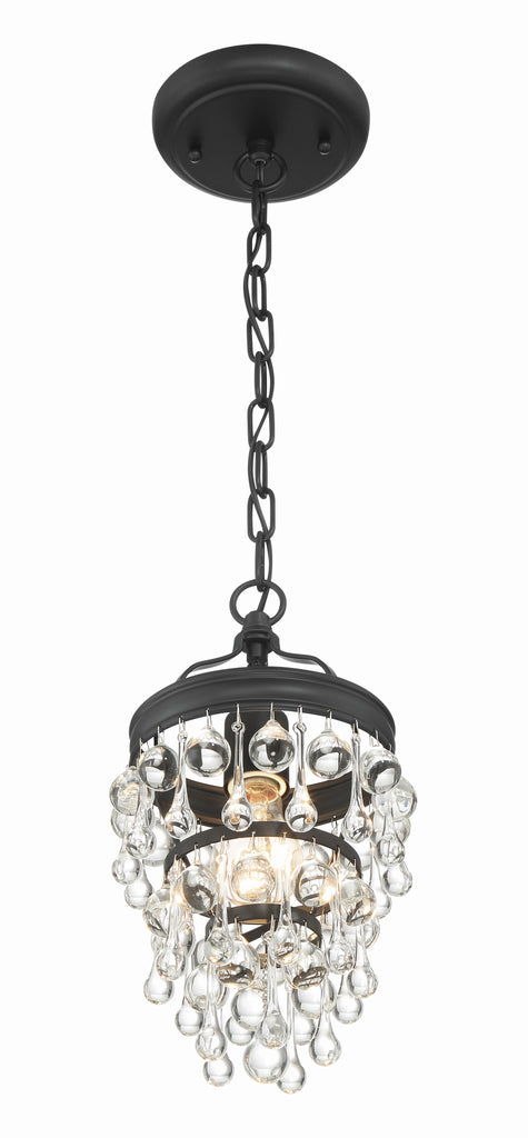 Calypso 1 Light Matte Black Mini Pendant Crystorama