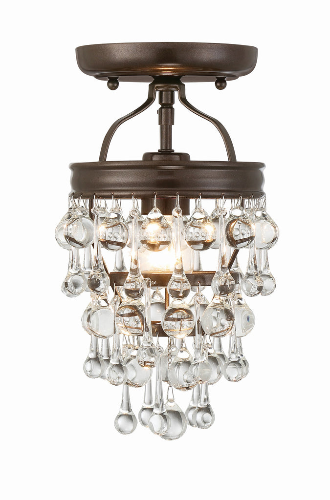 Crystorama Crystorama Calypso 1 Light Crystal Teardrop Vibrant Bronze Semi Flush Mount