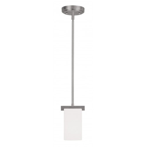 1 Light Brushed Nickel Single Pendant Livex