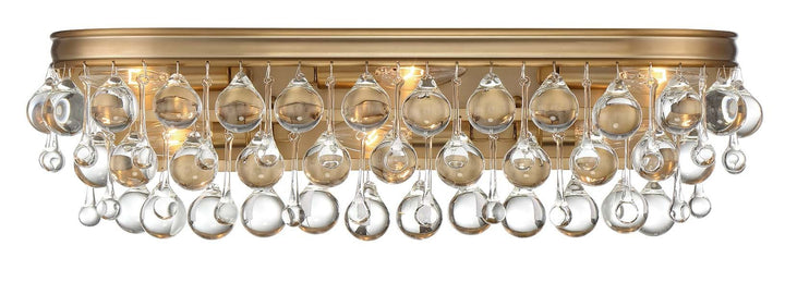 Crystorama Crystorama Calypso 6 Light Crystal Teardrop Vibrant Gold Bathroom Vanity