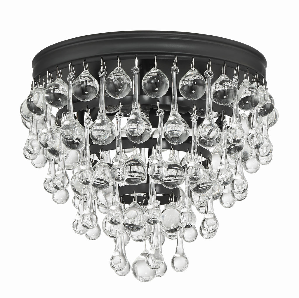 Crystorama Crystorama Calypso 3 Light Matte Black Flush Mount