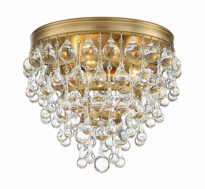 Crystorama Crystorama Calypso 3 Light Crystal Teardrop Vibrant Gold Flush Mount