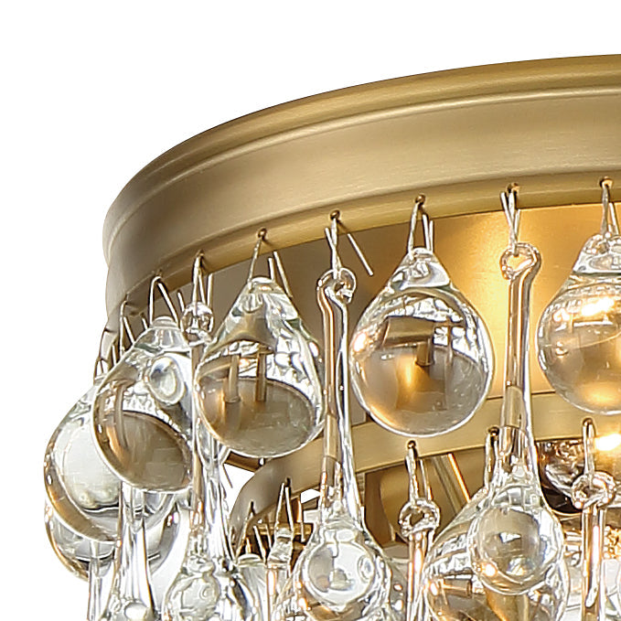 Crystorama Crystorama Calypso 3 Light Crystal Teardrop Vibrant Gold Flush Mount