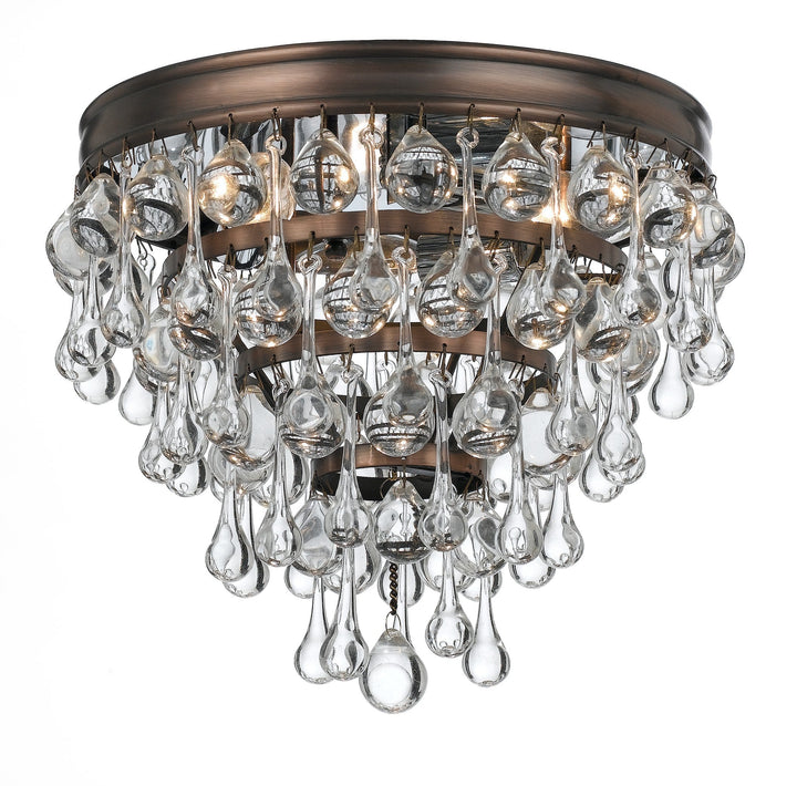 Crystorama Crystorama Calypso 3 Light Crystal Teardrop Vibrant Bronze Flush Mount