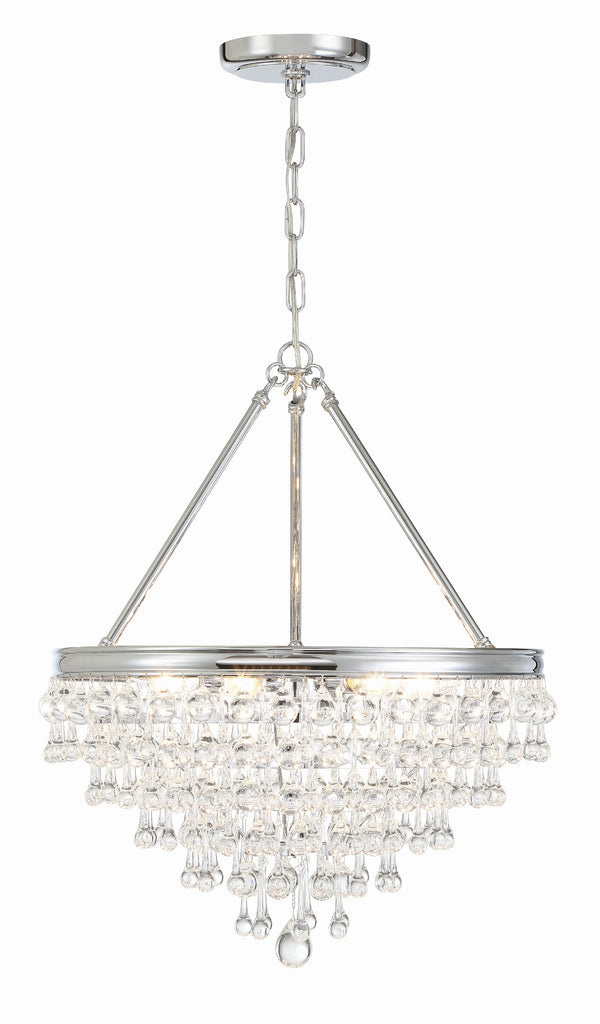 Calypso 6 Light Crystal Teardrop Polished Chrome Chandelier Crystorama