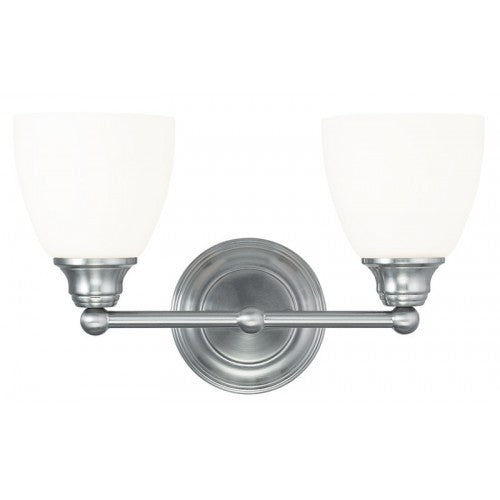 2 Light Brushed Nickel Bath Light Livex