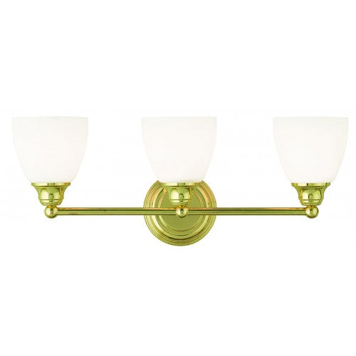 3 Light Polished Brass Bath Light Livex