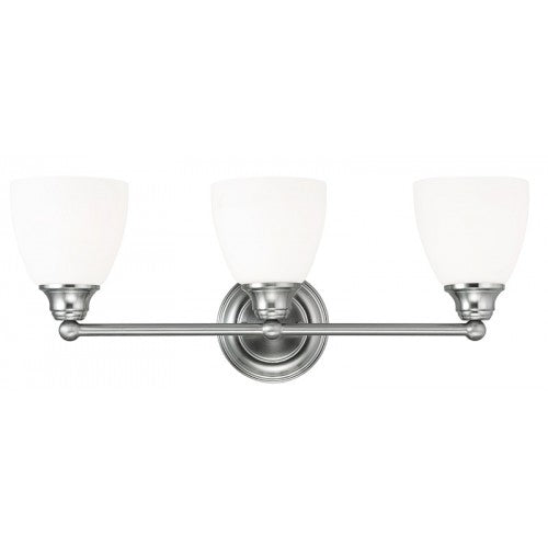 3 Light Brushed Nickel Bath Light Livex