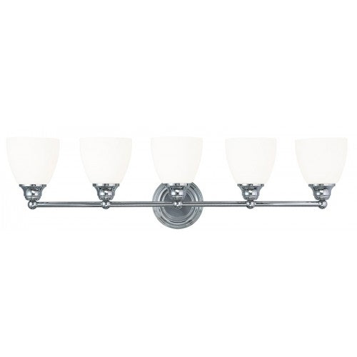 5 Light Polished Chrome Bath Light Livex