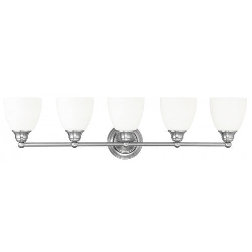 5 Light Brushed Nickel Bath Light Livex