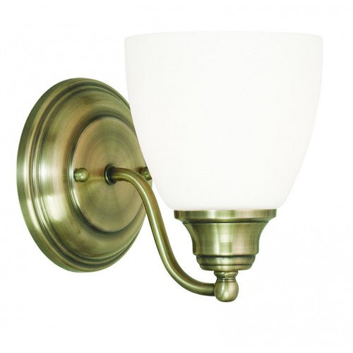 1 Light Antique Brass Wall Sconce Livex