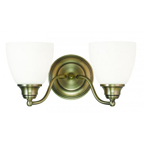 2 Light Antique Brass Bath Light Livex