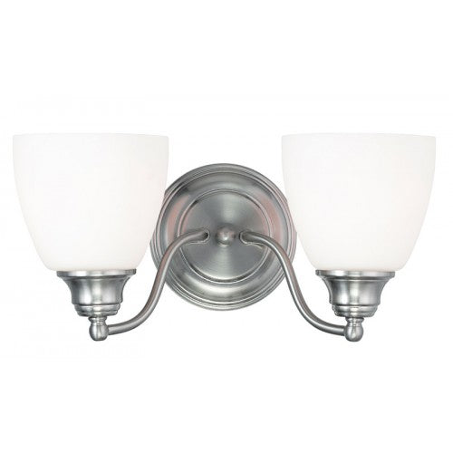 2 Light Brushed Nickel Bath Light Livex