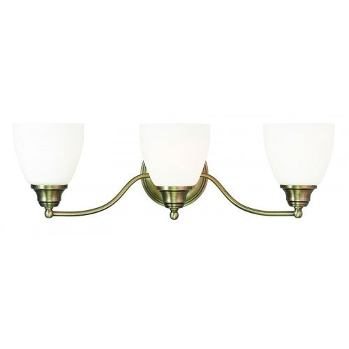 3 Light Antique Brass Bath Light Livex