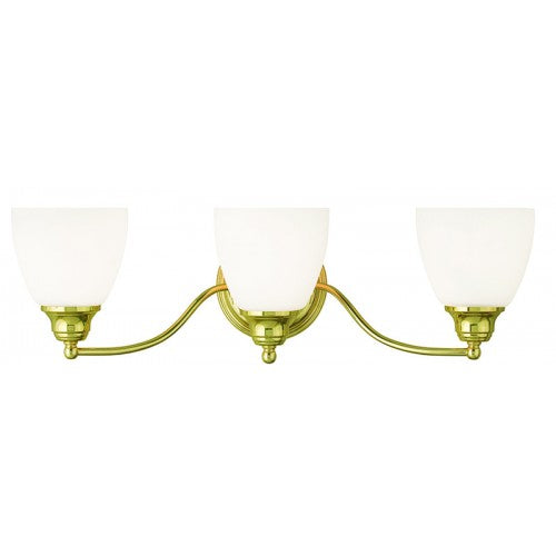 3 Light Polished Brass Bath Light Livex