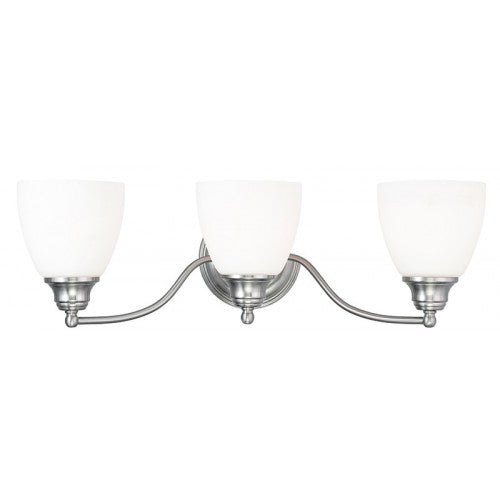 3 Light Brushed Nickel Bath Light Livex