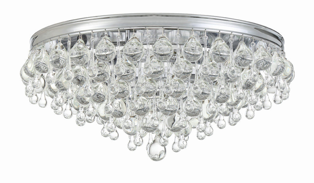 Crystorama Crystorama Calypso 6 Light Crystal Teardrop Polished Chrome Flush Mount