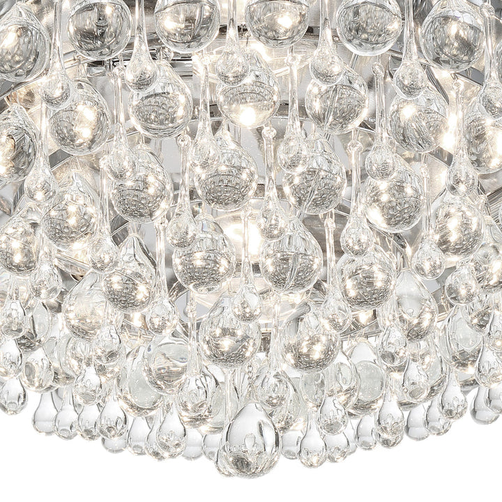 Crystorama Crystorama Calypso 6 Light Crystal Teardrop Polished Chrome Flush Mount